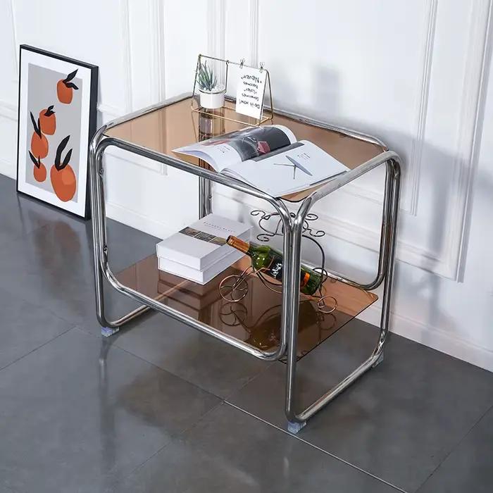 Table de chevet Vintage, quelques canapés créatifs, armoire latérale en verre Transparent, petite Ta
