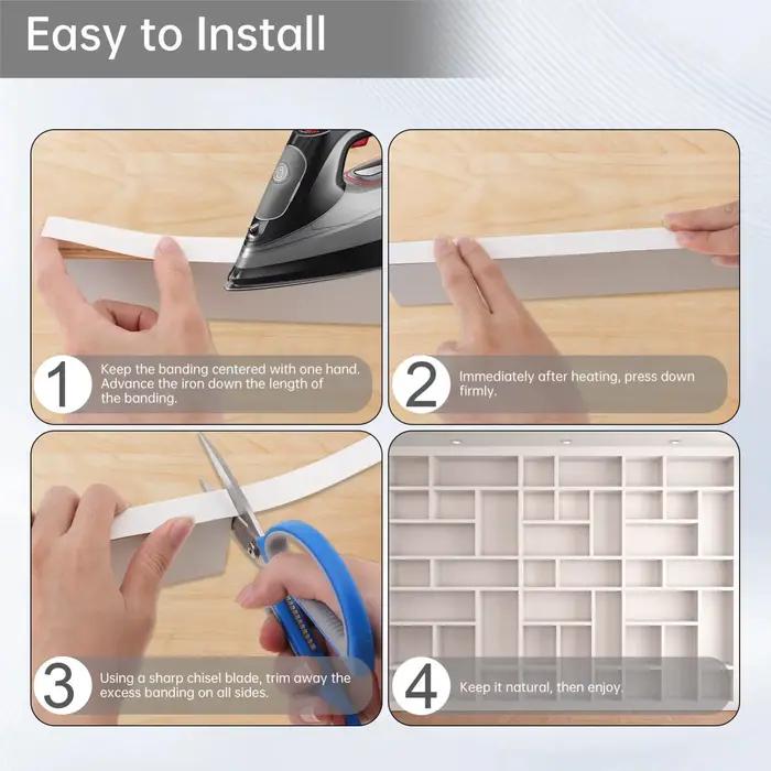 Bande adhésive thermofusible en mélamine pour meubles, 15 mètres, bande de chant, placage pré-collé,