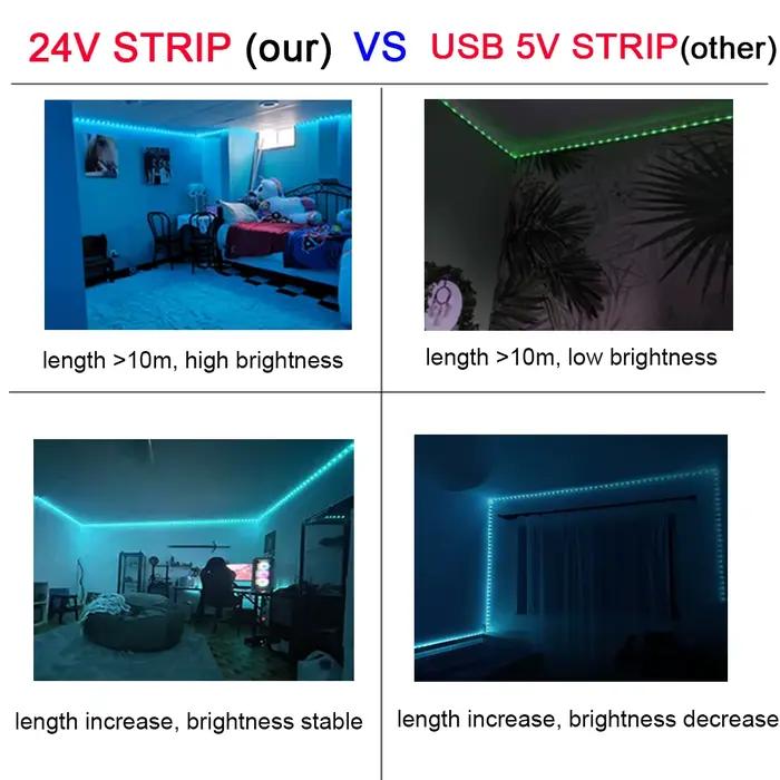 Bande Lumineuse LED RGB Flexible pour Décoration de Chambre à Coucher, Rétro-Éclairage TV, Ruban de