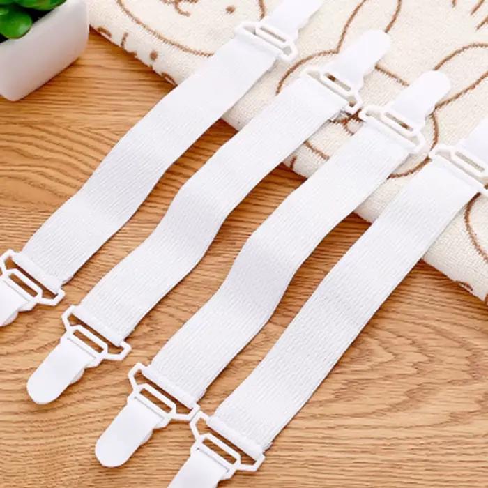 Support de drap de lit et de couette réglable, 4 pièces, blanc, pour organisateur de drap de lit, Cl