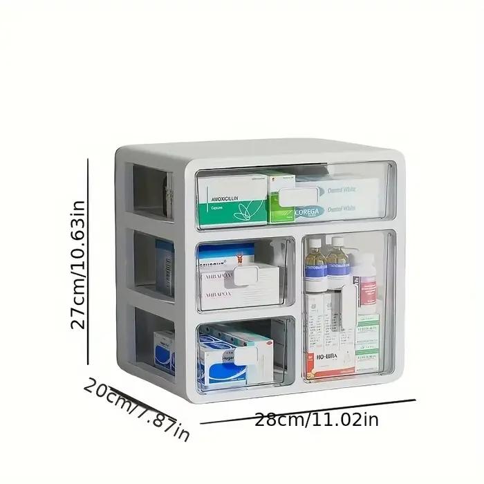 1 armoire à pharmacie domestique, gestionnaire de médicaments à domicile, boîte de rangement multi-u