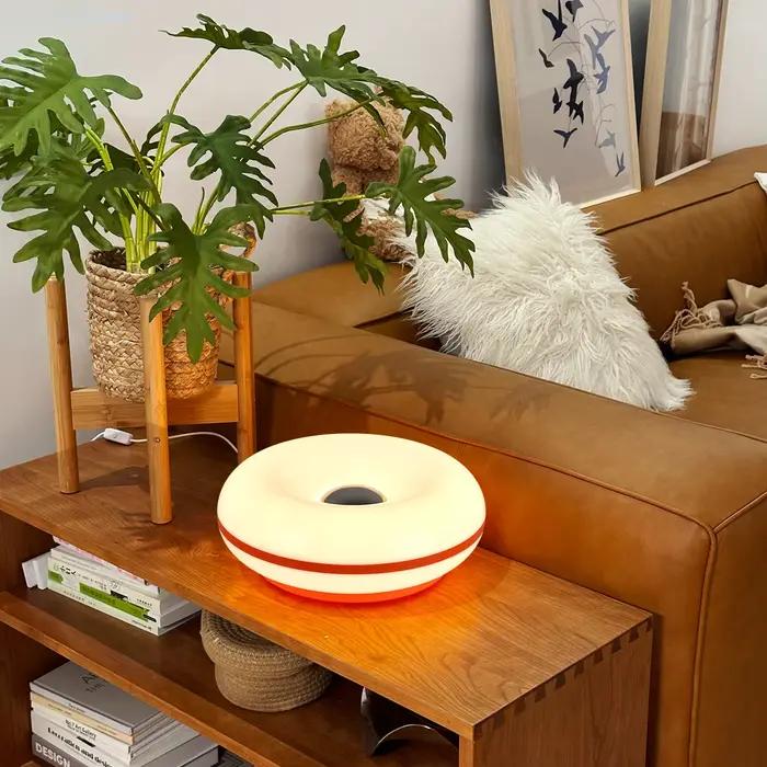 Bauhaus lampe de table prise USB chambre lampe de chevet salon salle à manger décoration beignet lum
