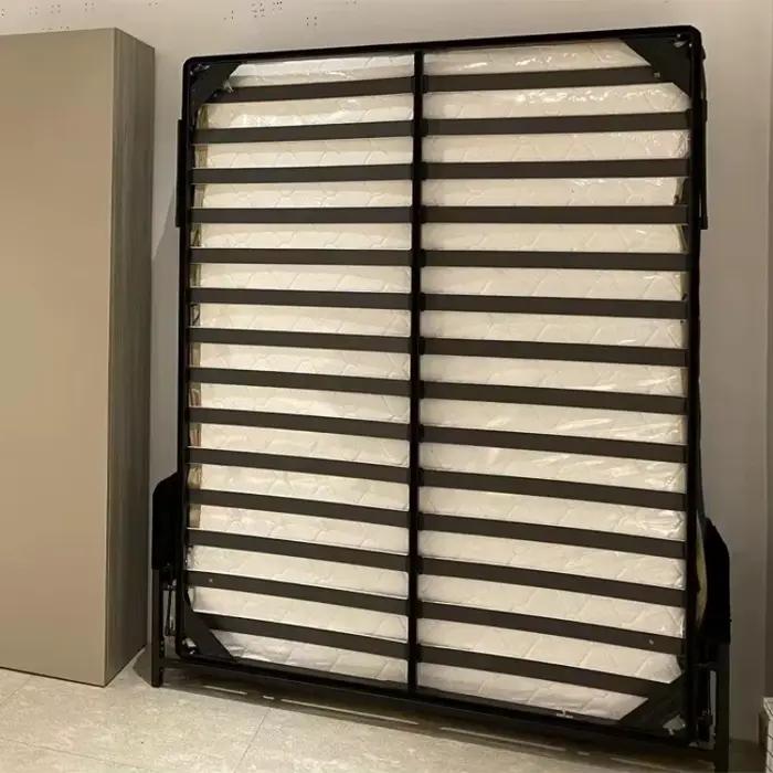 Cadre de lit manuel facile à installer, fonctionnement nervuré, pliable, mur GNE, mécanisme de lit,