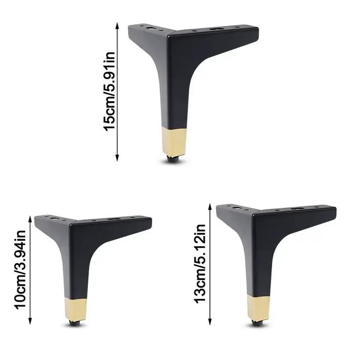 Pieds de meubles en métal remplacement Triangle table de nuit boîte de rangement jambe anti-rayures
