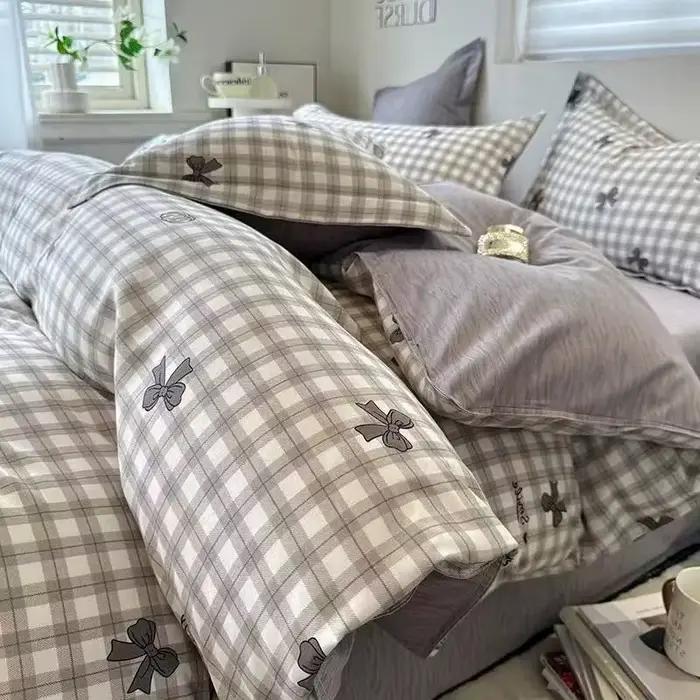Ins – ensemble de housse de couette nordique, drap plat, taie d'oreiller, double, Queen Size, pour e