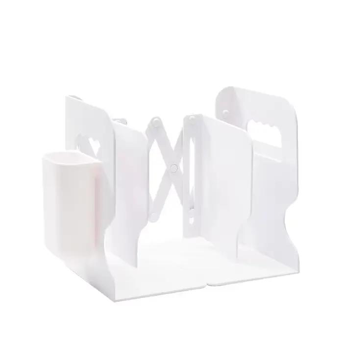 Support de livre rétractable avec porte-stylo, étagère créative pour étudiants, rangement de bureau