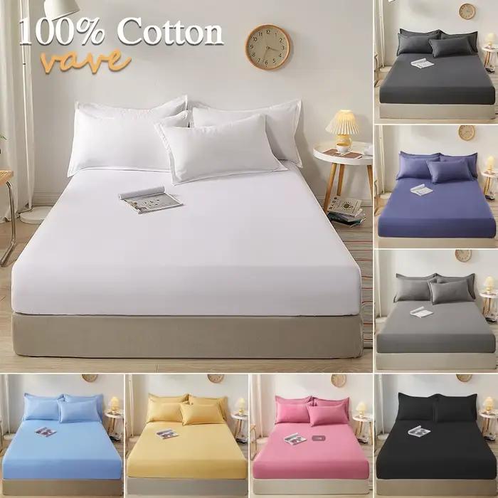 Drap-housse 100% coton avec bandes élastiques, housses de matelas réglables antidérapantes pour lit