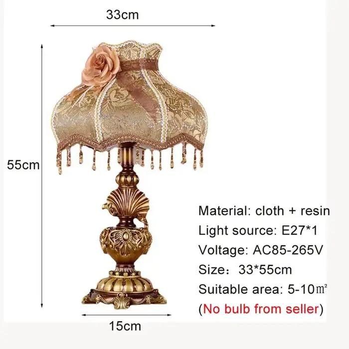 Lampe de table de chevet de chambre à coucher de style européen, lampe de nuit moderne, lampe de bur