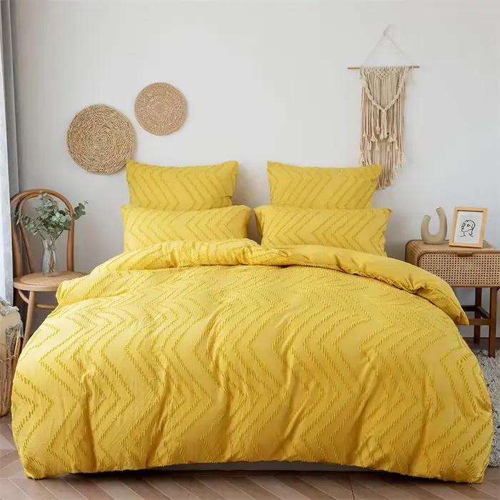 Parure de lit grise à rayures ondulées simples, lit Double Queen, housse de couette King Size, ensem