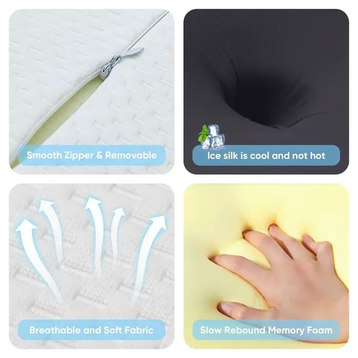 Oreiller cervical ergonomique en mousse à mémoire de forme, soulagement de la douleur au cou, livré