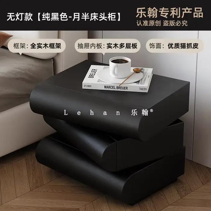 Table De chevet rotative esthétique, rangement De lumière noire, table De chevet minimaliste pour ch