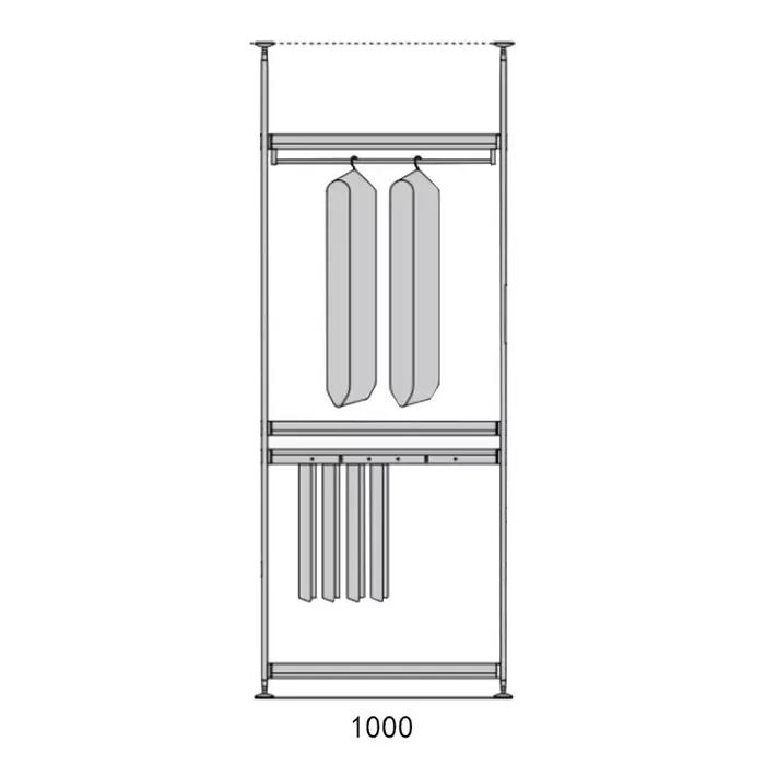 Support de rangement pour garde-robe, vestiaire ouvert, chambre à coucher, cintre en acier à Angle S