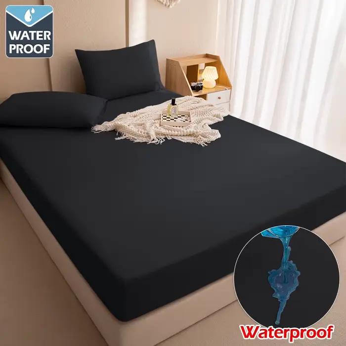 Draps de lit ajustés imperméables avec bande élastique, protège-matelas réglable, drap-housse double