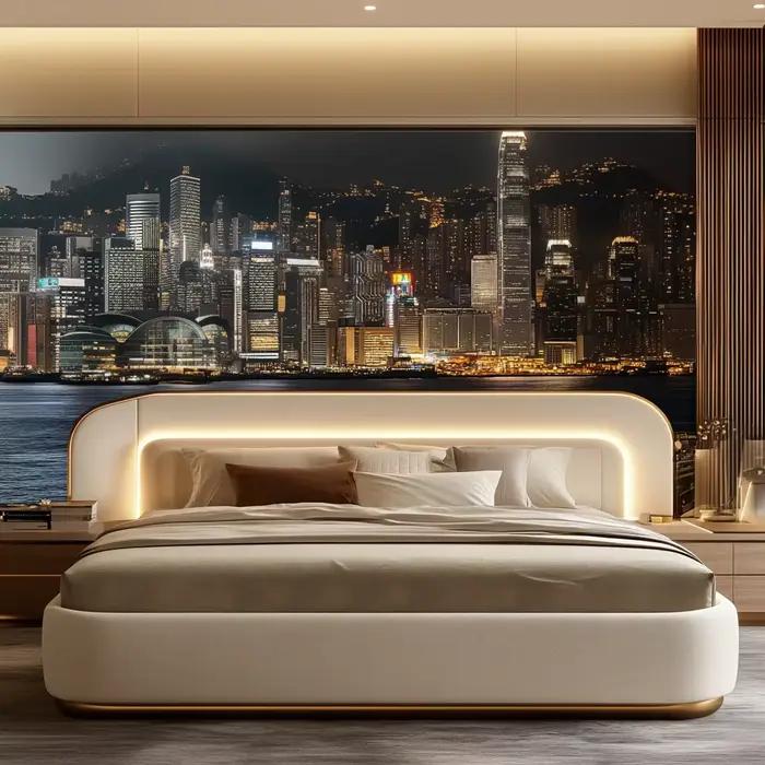 Cadre De lit King Size moderne et créatif, attrayant De luxe Unique, chambres jumelles élégantes, es