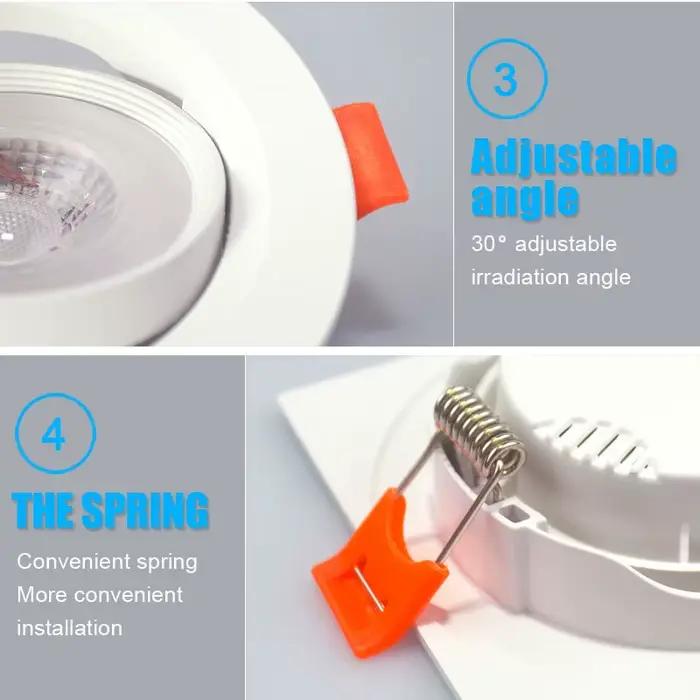 Spot Lumineux LED Rotatif à Angle Réglable pour le Plafond, Éclairage d'Nikde Couleur Blanche, 5/7/9