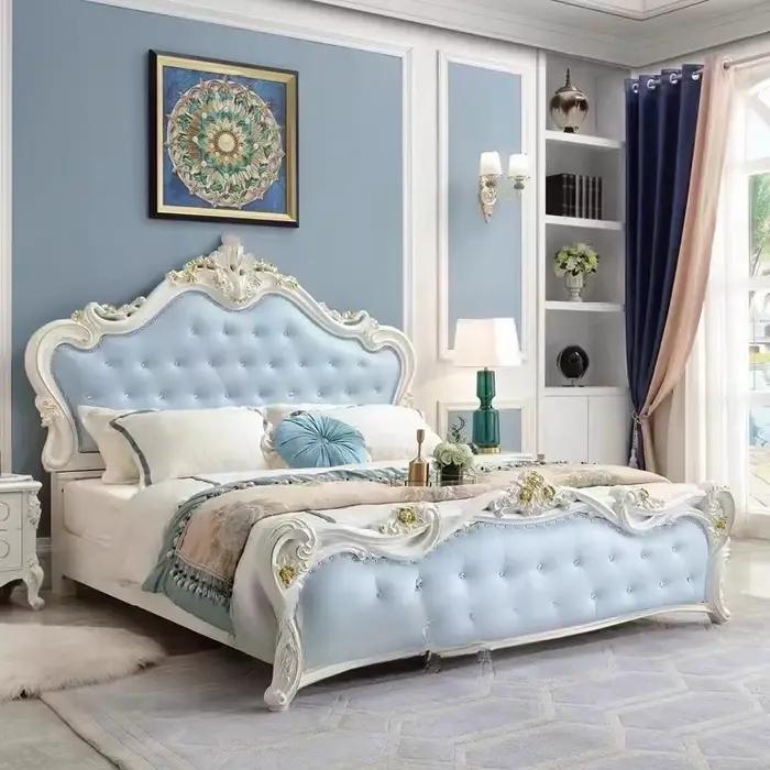 Lit en bois créatif pour filles, chambre de princesse de luxe, avec têtes de lit en forme de tête hu