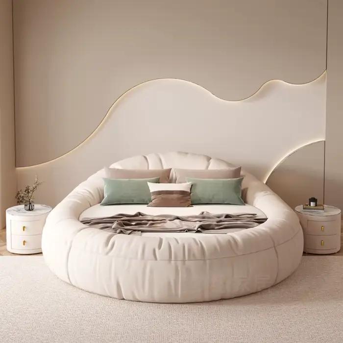 Lits de princesse minimalistes, cadre double, tête de lit élégante, lits confortables, design simple