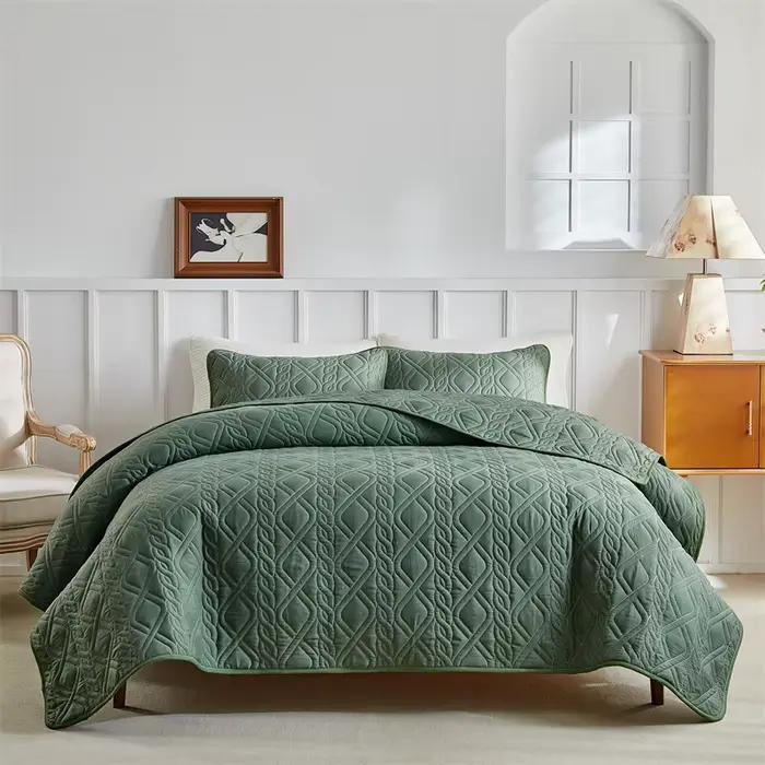 Ensembles de literie de couette, couvre-lit doux et léger avec taies d'oreiller, couverture matelass