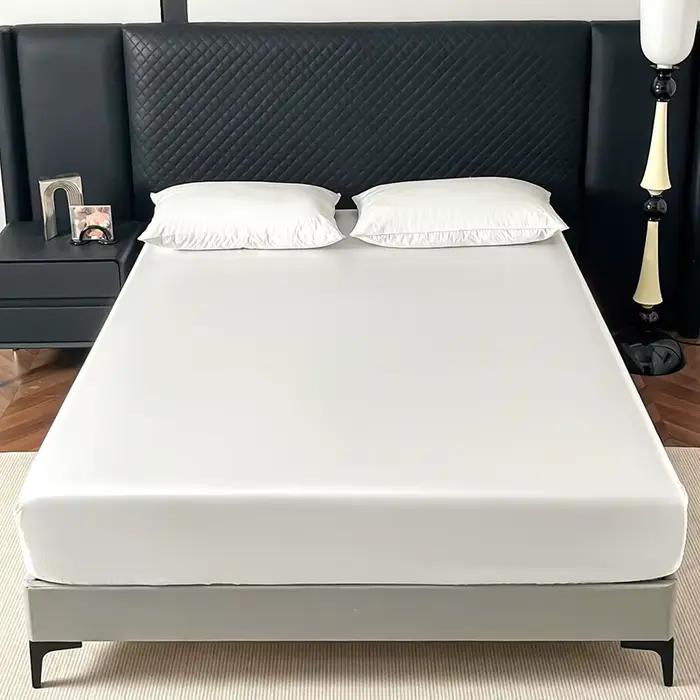 Drap-housse élastique en Satin, housse de matelas solide, drap de lit à 360 bandes pour Couple simpl