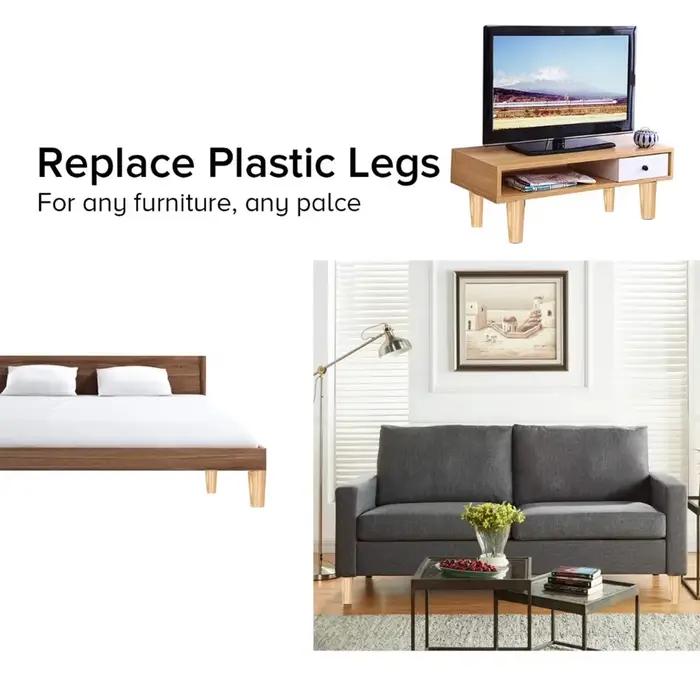 4 pièces nouveaux pieds de Table de meubles en bois massif pieds de Table d'armoire en bois meubles