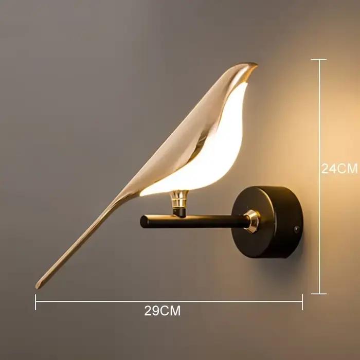 Applique murale oiseau nordique, décor de table à manger, cuisine, lumières LED, chambre à coucher,