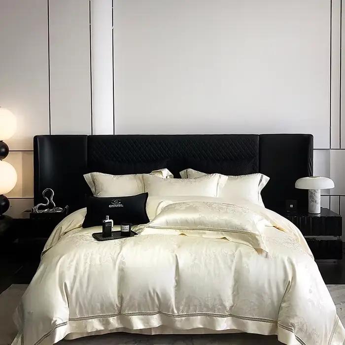 Parure de lit de luxe en brocart Jacquard et coton égyptien, ensemble de literie en Patchwork, doux