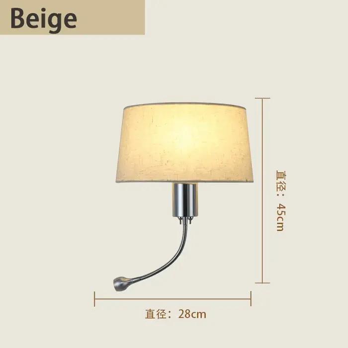 Lampe murale LED nordique en tissu pour chevet, lampe de lecture, lampe murale moderne américaine po