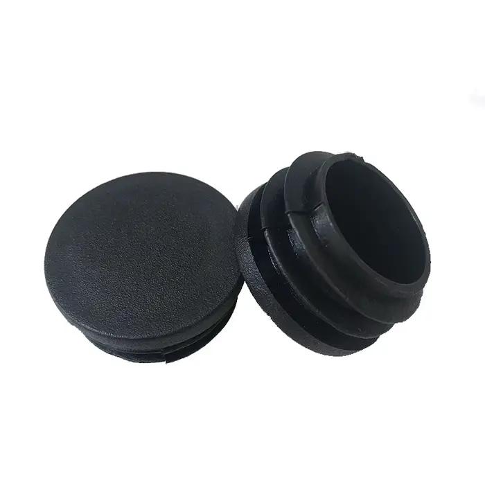 Bouchon d'extrémité rond en plastique noir, Inserts de Tube, bouchon d'insertion pour pied de chaise