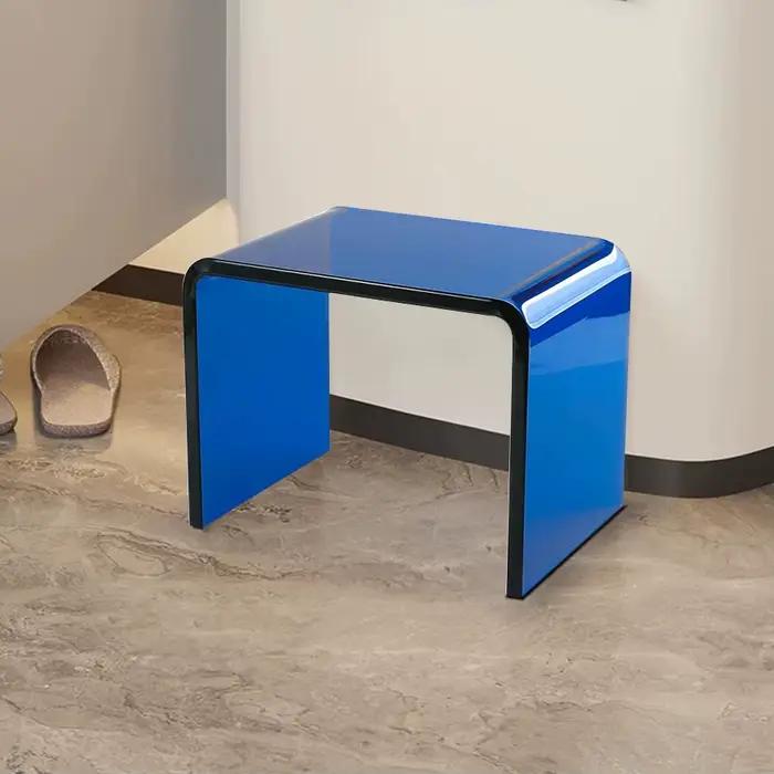 Meubles de maison simples et modernes, repose-pieds en acrylique translucide en forme de U, tabouret
