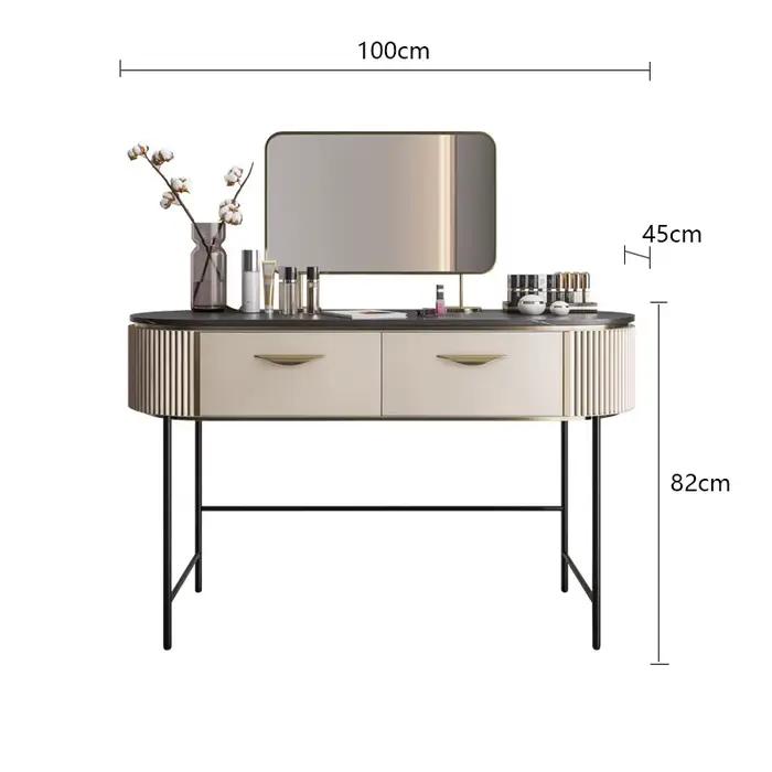 Commode de bureau en pierre de luxe léger, ensemble de table en élasthanne, table de maquillage avec
