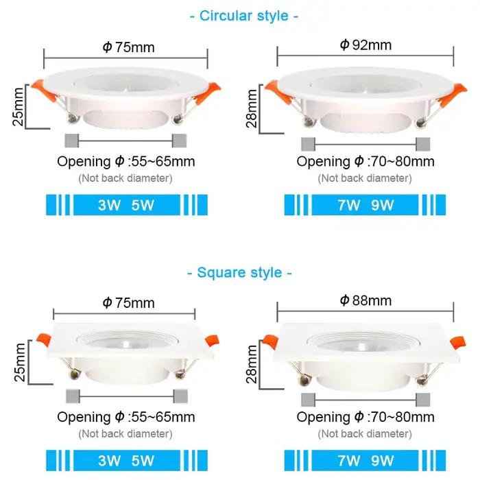 Spot Lumineux LED Rotatif à Angle Réglable pour le Plafond, Éclairage d'Nikde Couleur Blanche, 5/7/9