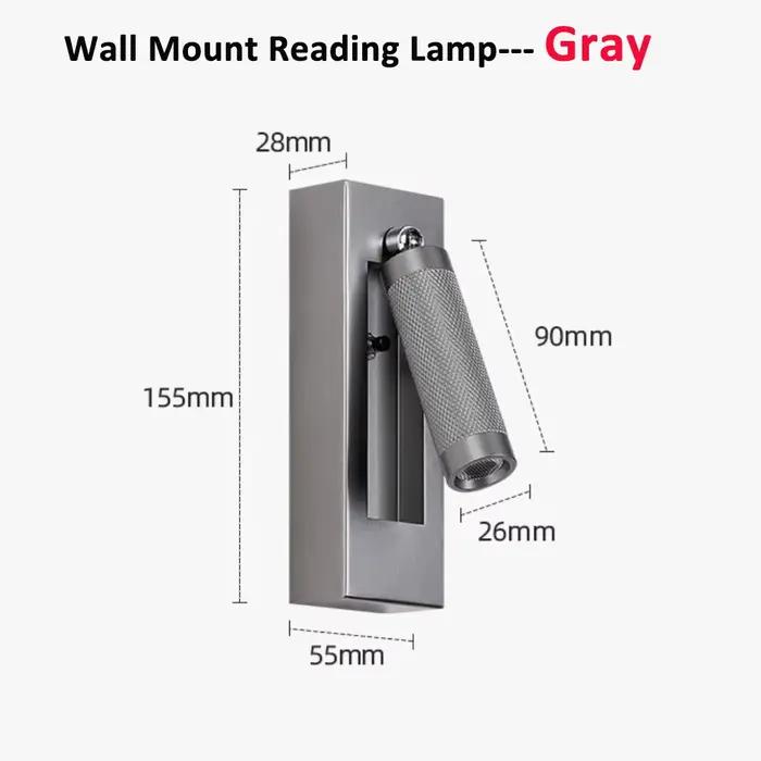 SANDIY Lampe de chevet Applique murale avec interrupteur Lampe de lecture à montage en surface Veill
