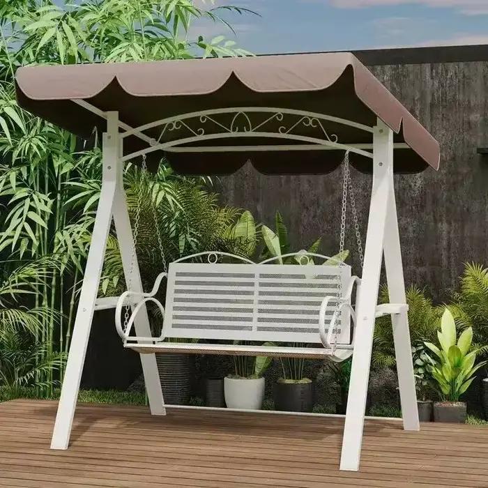 Fauteuil suspendu double pour jardin, cour et extérieur, chaise à bascule en fer forgé pour villa et