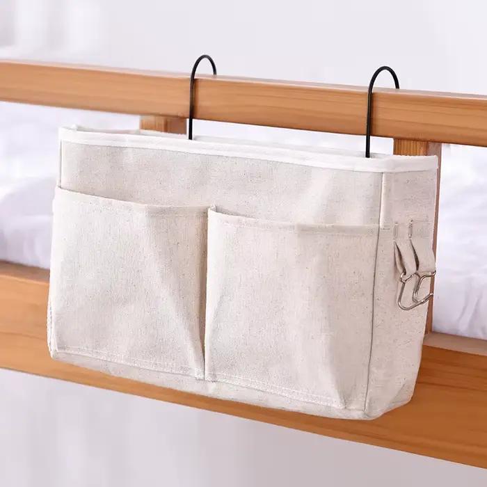 Panier de rangement suspendu pour chevet de lit, idéal pour dortoir et organisation de chambre