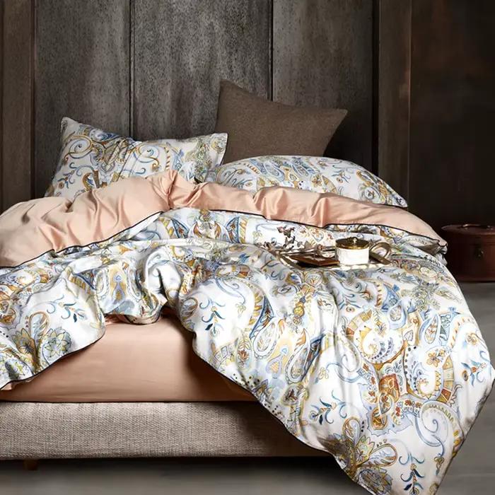 4 pièces 600TC coton égyptien série océan ensembles de literie 4 pièces linge de lit percale housse
