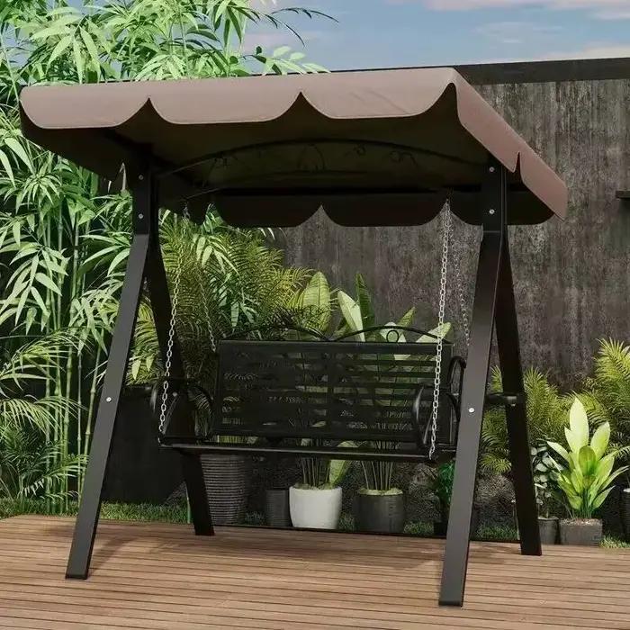 Fauteuil suspendu double pour jardin, cour et extérieur, chaise à bascule en fer forgé pour villa et