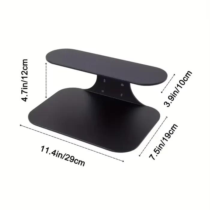 Étagère de chevet flottante à deux niveaux, table d'appoint murale noire facile à installer pour la
