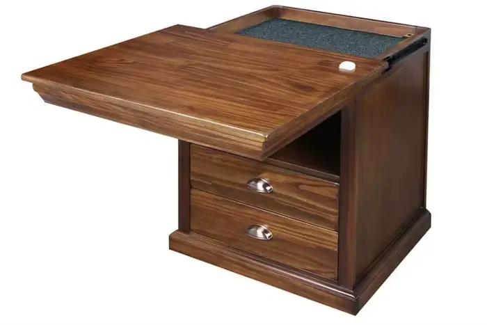 Table de chevet de sécurité en bois massif, Table d'appoint Lincoln, compartiment d'armoire, Table d