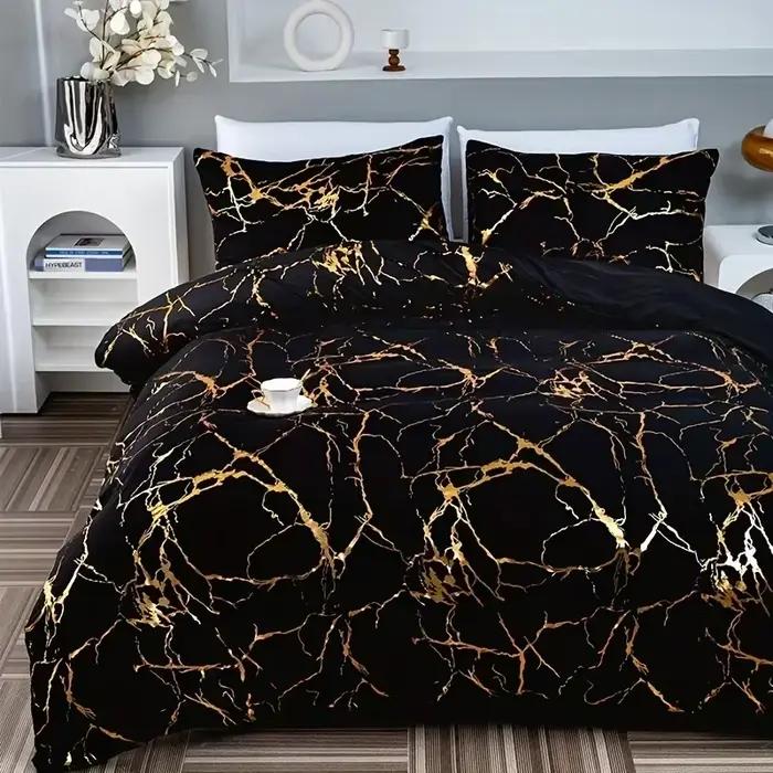 2/3 pièces literie Textiles de maison couleur unie vers le bas housse de couette taie d'oreiller dra