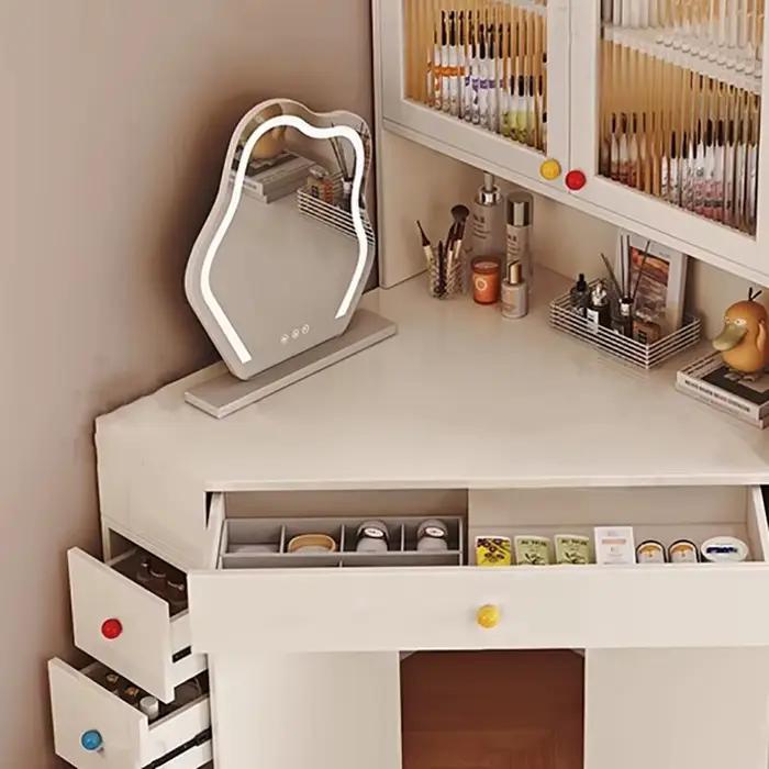 Haute Coiffeuse d'angle avec tiroir moderne français Unique Vanity Desk luxe esthétique Coiffeuse De