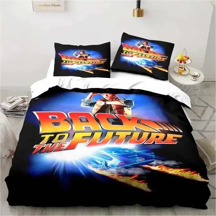 Parure de lit rétro du film classique, retour vers le futur, ensemble de trois pièces, lit simple et