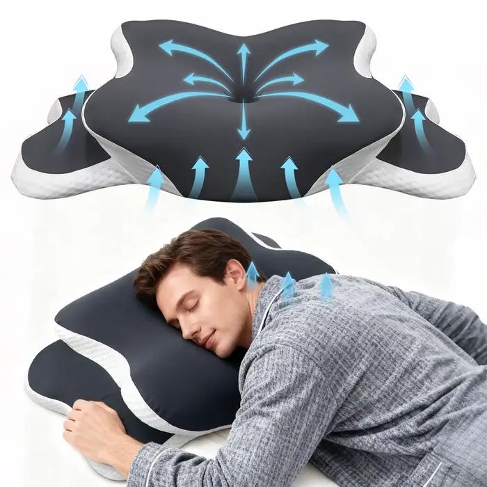Oreiller cervical ergonomique en mousse à mémoire de forme, soulagement de la douleur au cou, livré