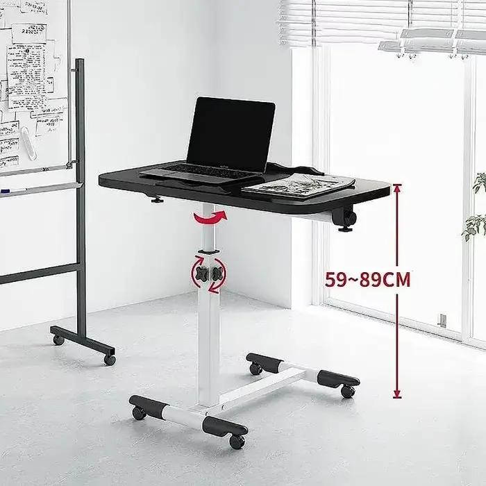 Bureau de chevet, bureau pour ordinateur portable avec tiroirs, 360 ° Planche rotative, doubles ba