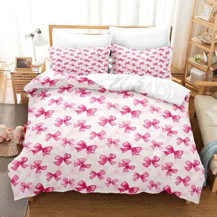 Ensembles de literie à nœud papillon, 4 pièces, draps et housses de couette doux pour la peau, confo