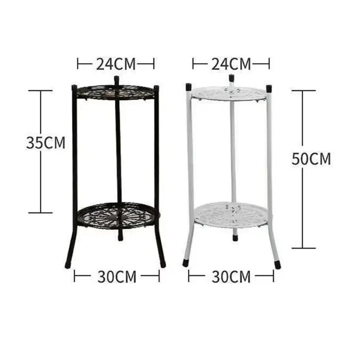 Étagère de support de plante en métal élégant à deux couches, porte-plante en pot, supports de pot d