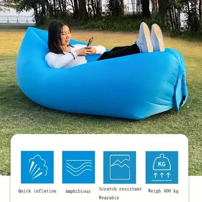 Canapé-lit gonflable d'extérieur LUSQI, matelas de camping à gonflage rapide pour la sieste à la pla