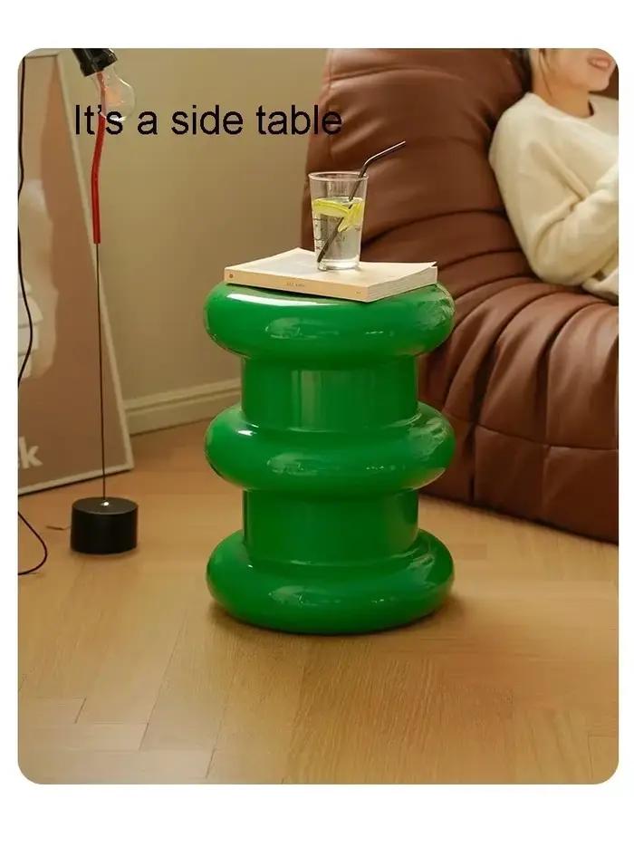 Ottoman tabouret bas Table d'appoint repose-pieds repose-pieds Memphis ABS plastique bord rond Pilas