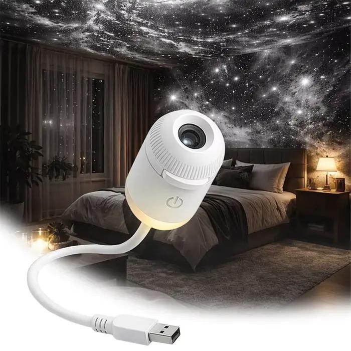 Mini projecteur d'étoiles USB 2 en 1, 12 films, lumière ambiante ciel étoilé, pour la décoration de