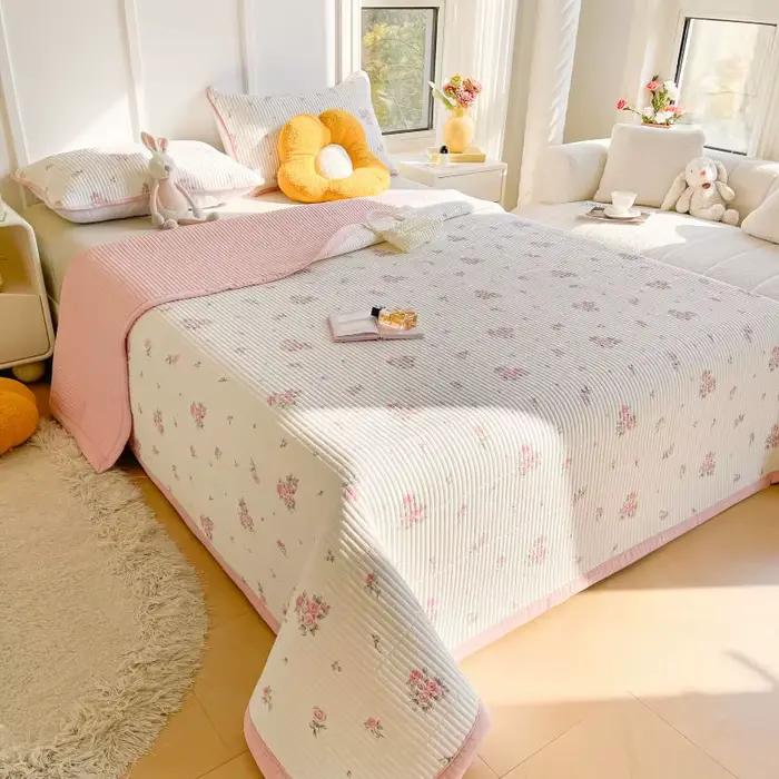 Couvre-lit d'été respirant et doux pour la peau, couvre-lit polyvalent, drap matelassé doux et confo