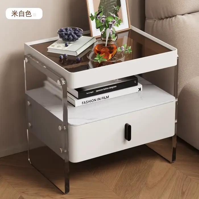Petites tables de chevet esthétiques, design minimaliste, style unique, table de nuit avec rangement